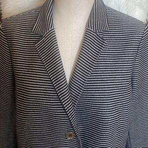 Tommy Hilfiger NVI blazer striped navy blue white long sleeve suit jacket nwt XL